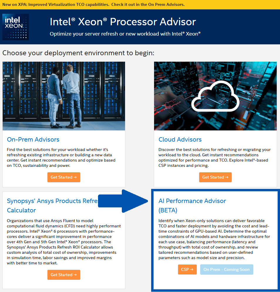 AI Performance Advisor interface